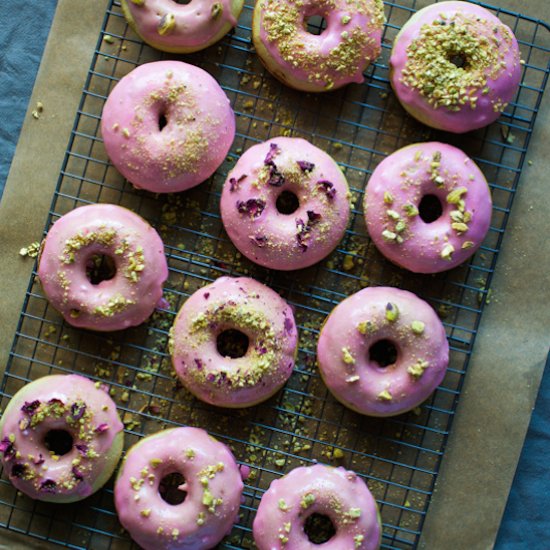 Pistachio Rose Doughnuts