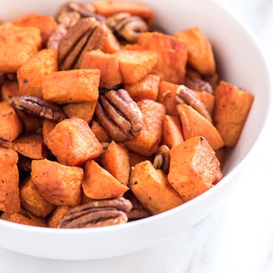 Coconut Oil Roasted Sweet Potatoes