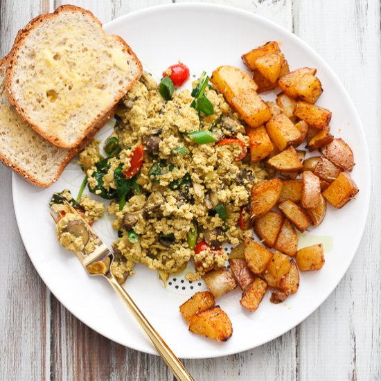 Vegan Tofu Scramble & Potatoes