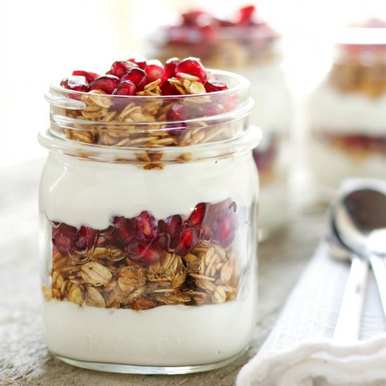 Pomegranate Granola Parfaits