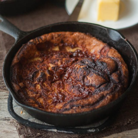 Cinnamon Roll Dutch Baby Pancake