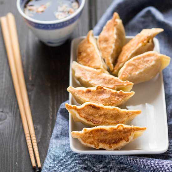 Spicy butternut squash potstickers