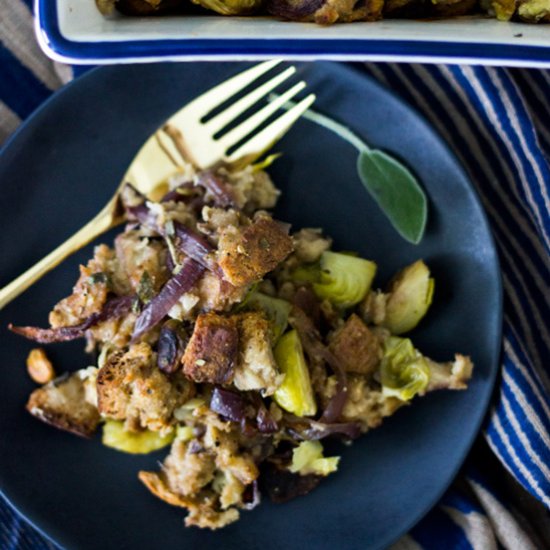 Onions and Brussel Sprout Stuffing