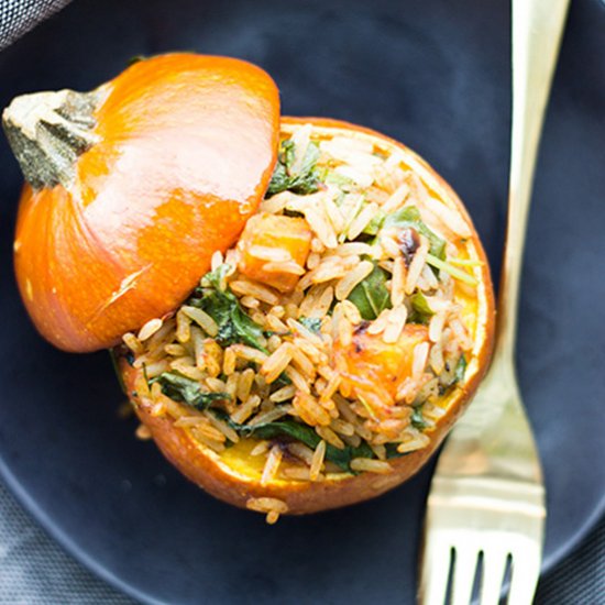 Stuffed and Baked Mini Pumpkins