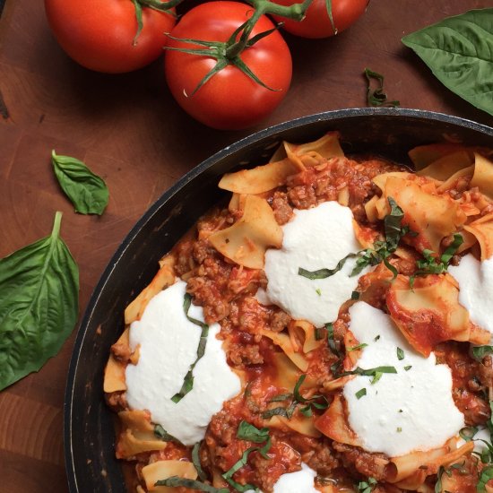 Italian Sausage Skillet Lasagna