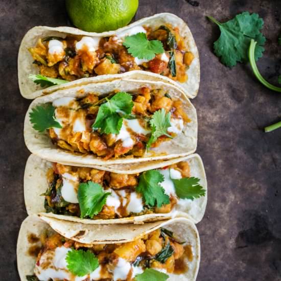 Vegetarian Chana Masala Tacos