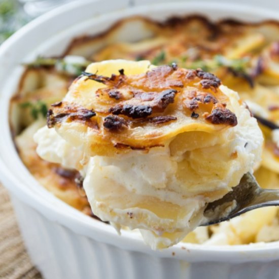 Goat Cheese Scalloped Potatoes