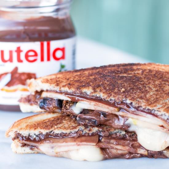 Grilled Nutella Brie Pear Sandwich