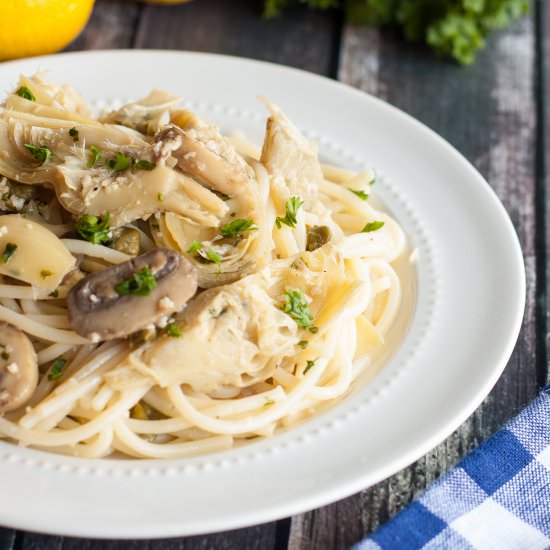 GF Pasta with White Wine Sauce