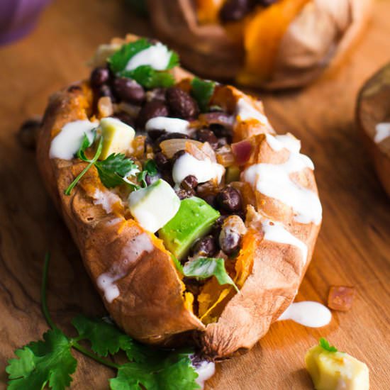 Black Bean Stuffed Sweet Potatoes