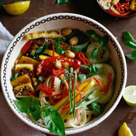 Fresh Thai noodle soup