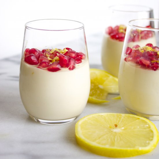 Vegan Lemon Mousse with Pomegranate