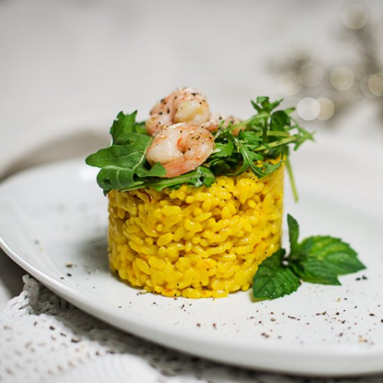 Saffron Risotto with Shrimps