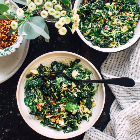 Kale and Brussels Sprout Salad