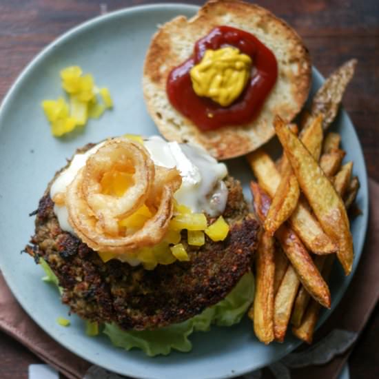 Curried Lentil Cashew Burger