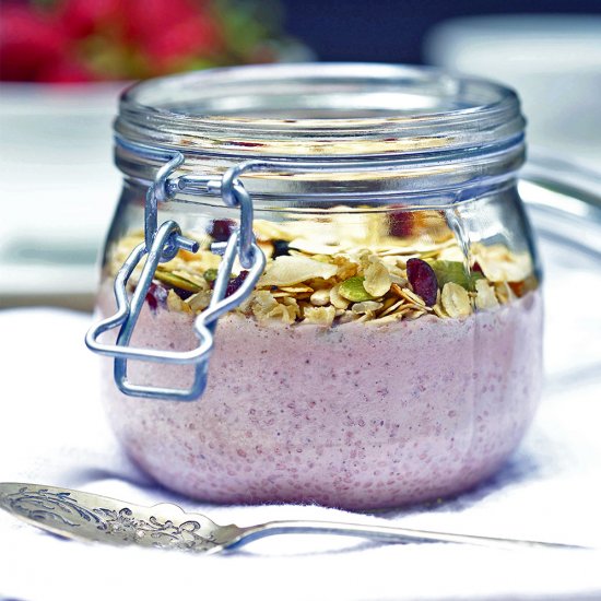 Strawberry and Basil Breakfast Pots