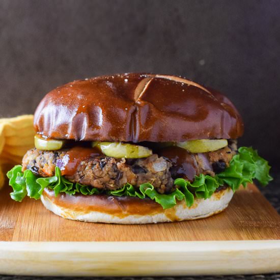 Black Bean Burger with Seared Apple