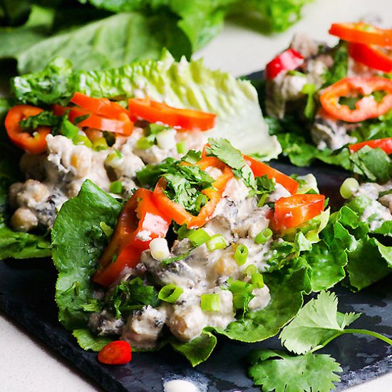 Mushroom and Chickpea Lettuce Wraps