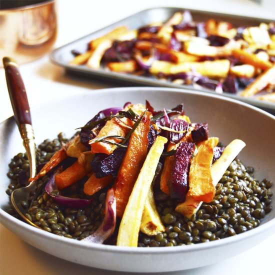 Vegan Root Veg Warm Lentil Salad