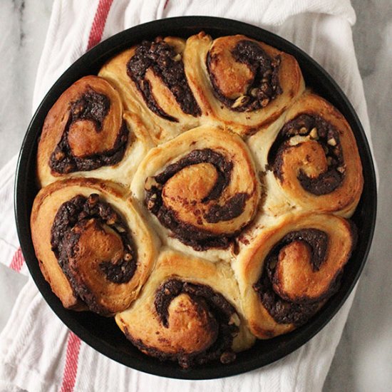 Chocolate Walnut Breakfast Buns