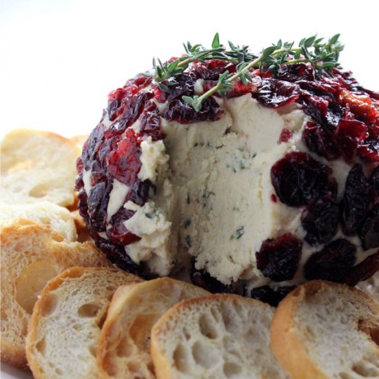 Cranberry & Thyme Vegan Cheese Ball