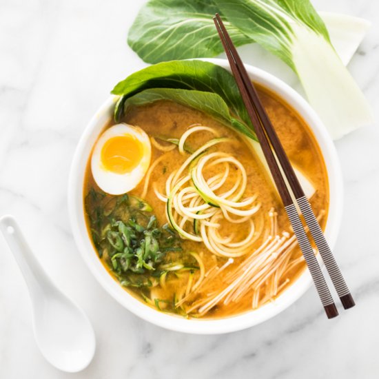 Spicy Miso Zucchini Ramen Noodles