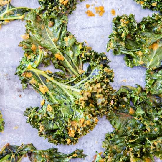 “Cheesy” Kale Chips