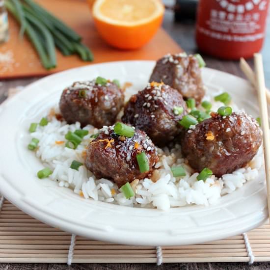 Chinese Orange Glazed Meatballs