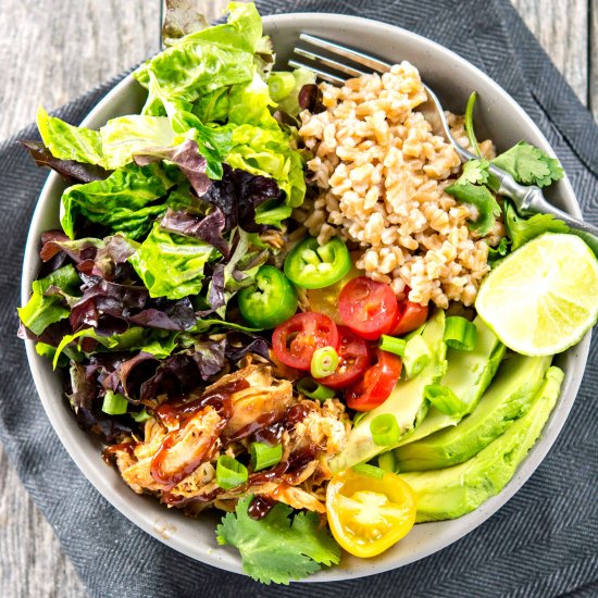 Slow Cooker Honey BBQ Chicken Bowl