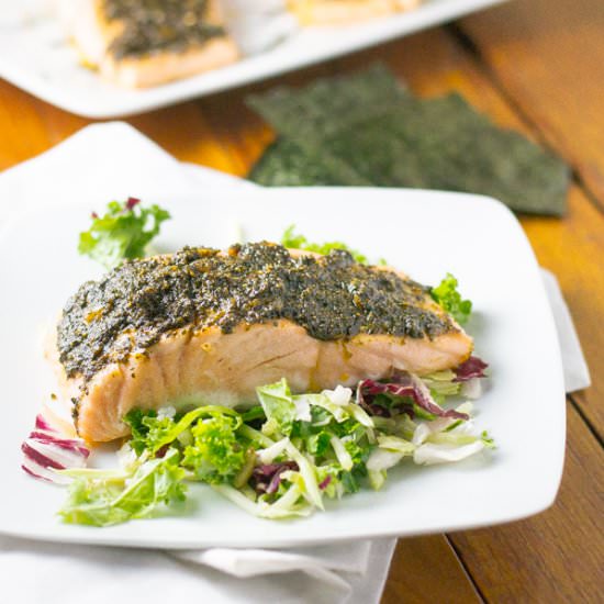 Nori Crusted Baked Salmon