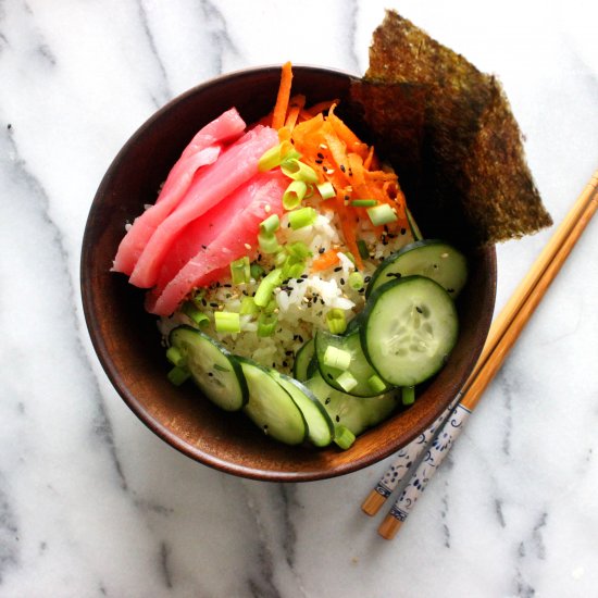 Sushi Bowls with Sweet Ginger Sauce