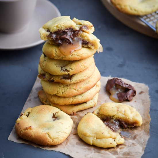 Inside-Out Twix Cookies