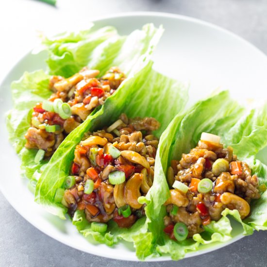 Cashew Chicken Lettuce Wraps