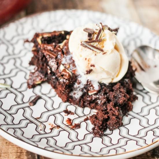 Mint Chocolate Skillet Brownie