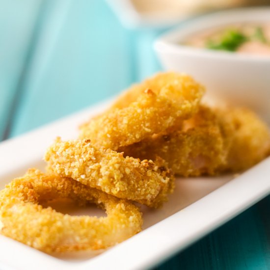 Quinoa Crusted Onion Rings