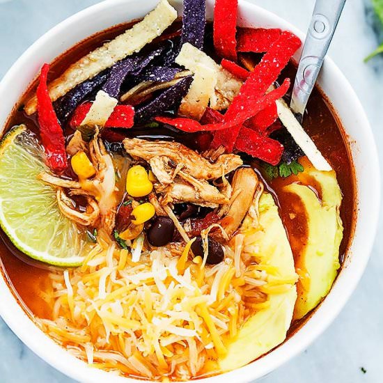 Slow Cooker Chicken Tortilla Soup