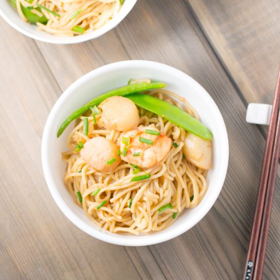 Scallop and Shrimp with Noodles