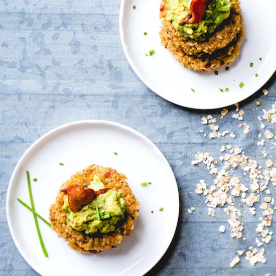 Bacon Oatmeal Fritters w/ Avocado