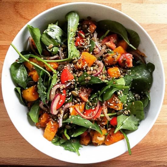 Butternut Squash and Lentil Salad