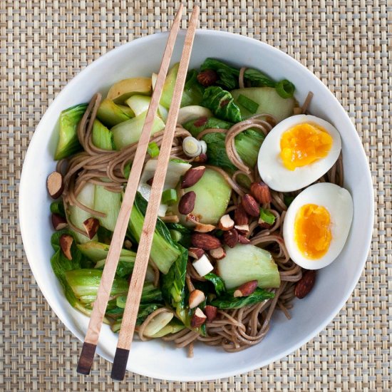 Spicy Soba Noodle Bowl with Egg