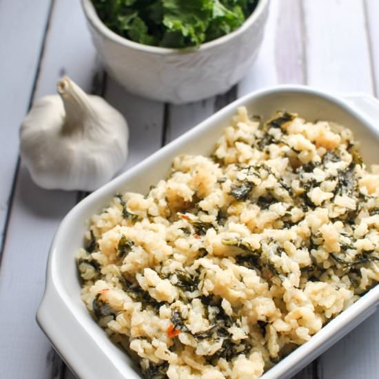 Creamy Kale Risotto with Parmesan