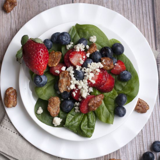 Strawberry Blueberry Spinach Salad