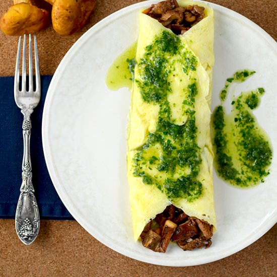 Wild Mushroom Omelette Recipe