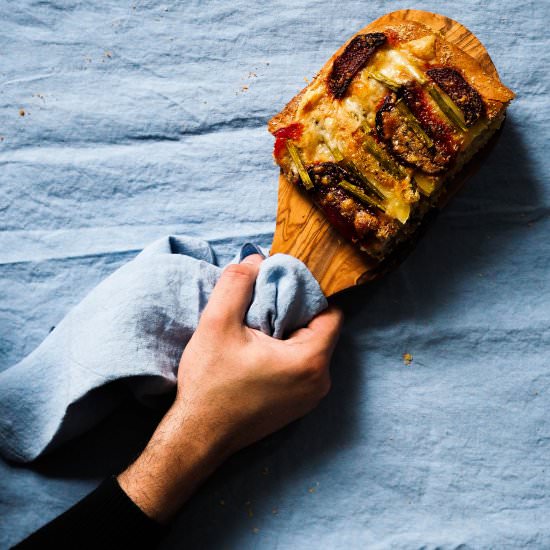 Beetroot & Asparagus Spelt Focaccia