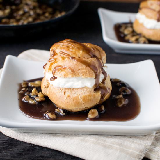 Cream Puffs with Brown Sugar Sauce