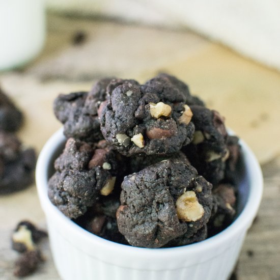 Bite Size Double Chocolate Cookies