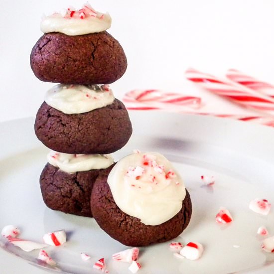 Chocolate Candy Cane Cookie Bites