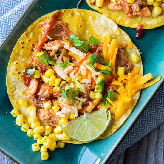 Slow Cooker BBQ Chicken Tacos