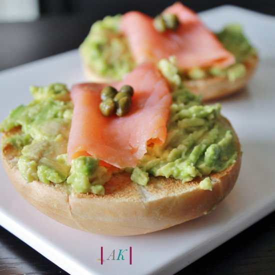 Avocado Bagel with Lox