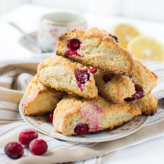 Bakery-Style Lemon Cranberry Scones